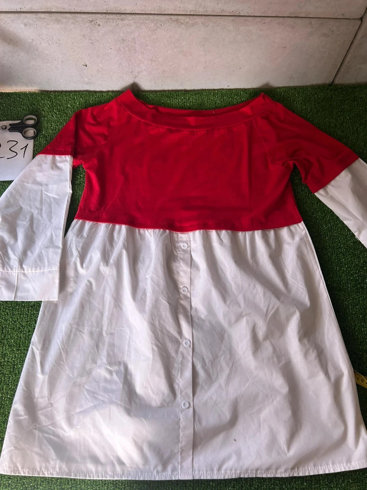 Short casual dress white and red Size M – photo 2